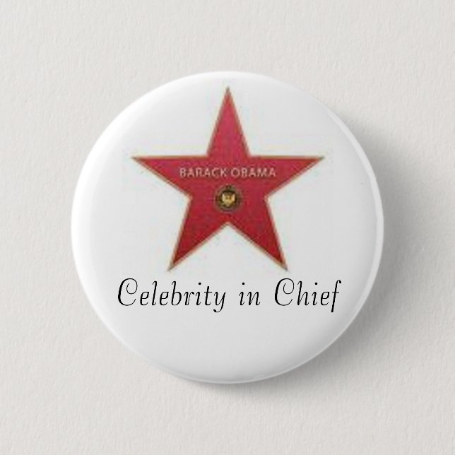 Badge Rond 5 Cm Célébrité d'Obama dans le chef (Devant)