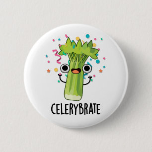 Badge Rond 5 Cm Célérat Funny Veggie Celery Pun