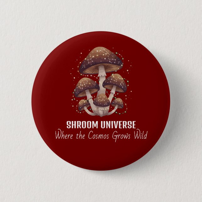Badge Rond 5 Cm Celestial Mushroom Constellation Universe (Devant)