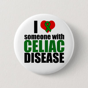 Badge Rond 5 Cm Celiac Disease Support Awareness Love Ribbon