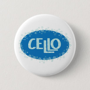 Badge Rond 5 Cm Cello d'hiver
