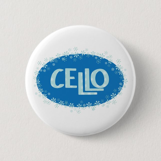 Badge Rond 5 Cm Cello d'hiver (Devant)