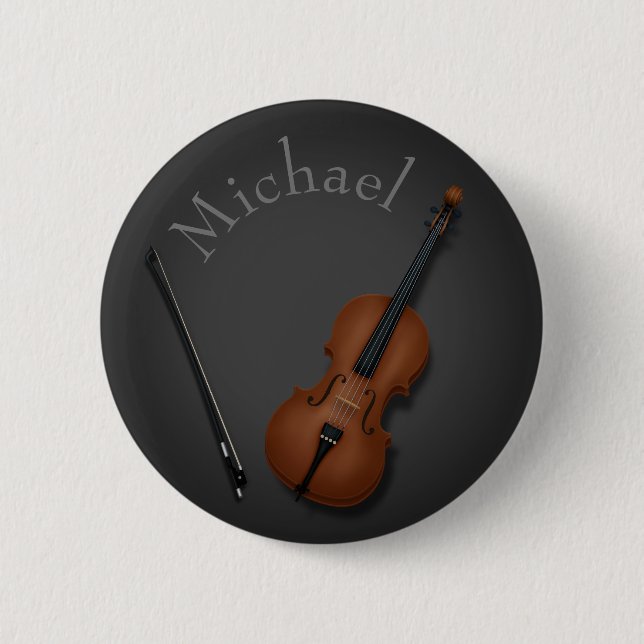 Badge Rond 5 Cm Cello et bow Whimsical Custom Classical Musician's (Devant)