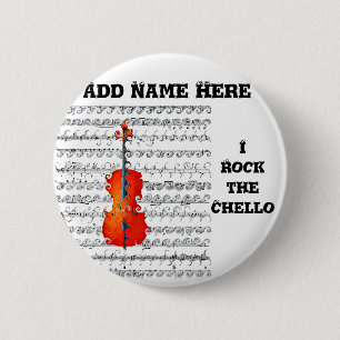 Badge Rond 5 Cm Cello & I Rock !_