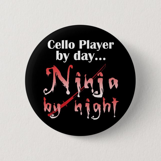 Badge Rond 5 Cm Cello Ninja (Devant)