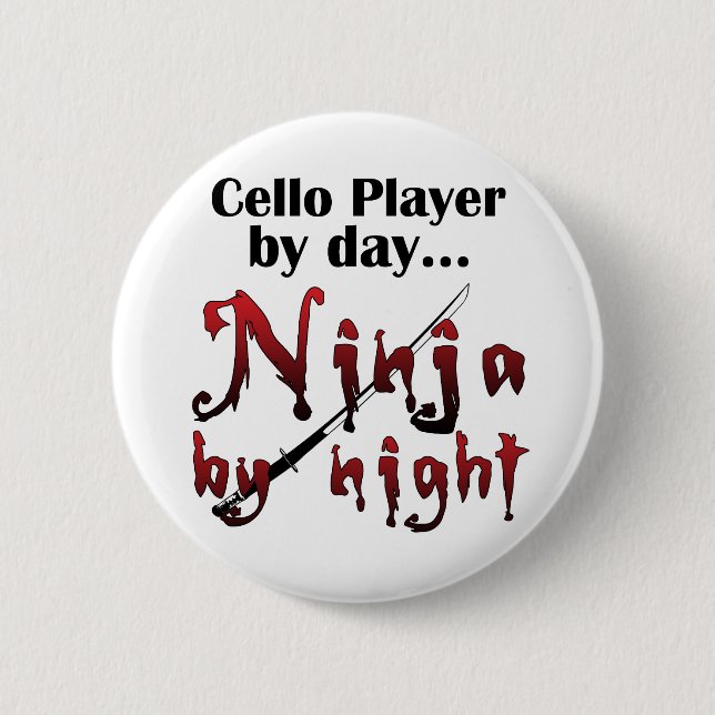 Badge Rond 5 Cm Cello Ninja (Devant)