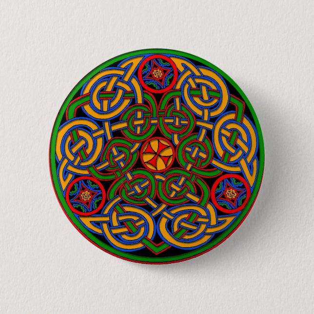Badge Rond 5 Cm Celtic IIlumination - cercle de trinité (Devant)