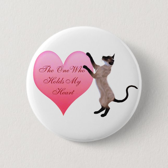 Badge Rond 5 Cm Celui Qui Possède Mon Bouton Coeur (Devant)