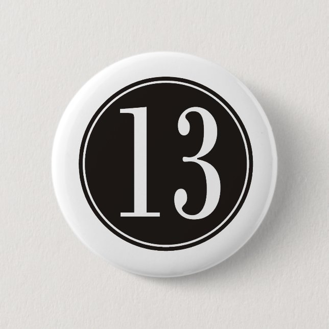 Badge Rond 5 Cm Cercle #13 noir (avant) (Devant)