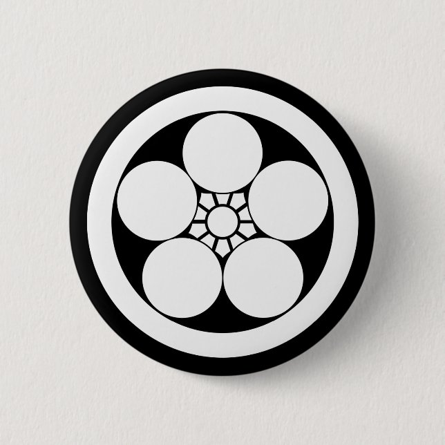 Badge Rond 5 Cm Cercle avec motif de prune (Devant)