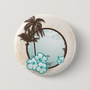 Badge Rond 5 Cm Cercle bleu tropical