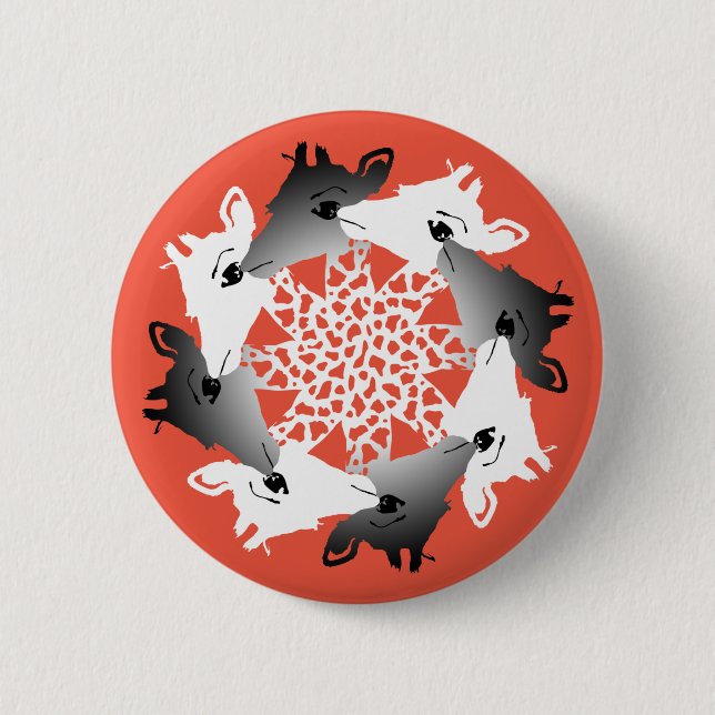 Badge Rond 5 Cm cercle d'aimant girafes (Devant)