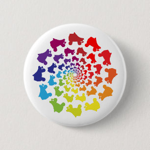 Badge Rond 5 Cm cercle d'arc-en-ciel de rollerskate