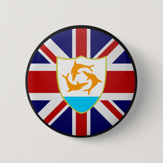 Badge Rond 5 Cm Cercle de drapeau de qualité d'Anguilla (Devant)