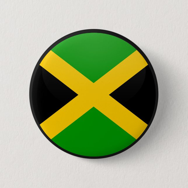 Badge Rond 5 Cm Cercle de drapeau de qualité de la Jamaïque (Devant)