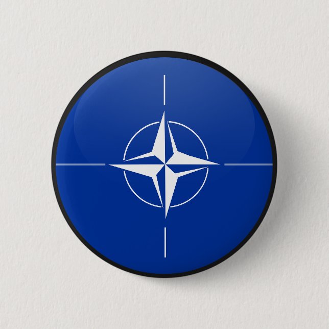 Badge Rond 5 Cm Cercle de drapeau de qualité de l'OTAN (Devant)
