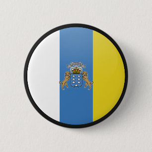 Badge Rond 5 Cm Cercle de drapeau de qualité des Îles Canaries