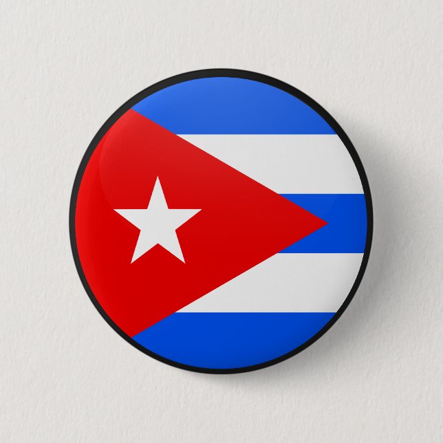 Badge Rond 5 Cm Cercle de drapeau de qualité du Cuba (Devant)
