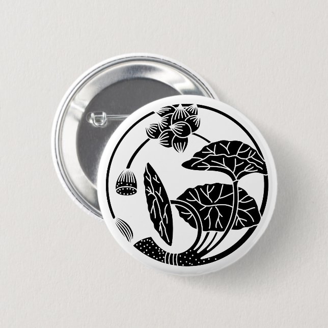 Badge Rond 5 Cm Cercle de fleurs de lotus (Devant & derrière)