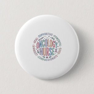 Badge Rond 5 Cm Cercle d'infirmière en oncologie Citation Concepti