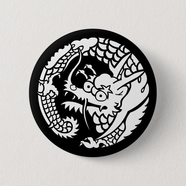 Badge Rond 5 Cm Cercle du dragon de la secte Nichiren (Devant)