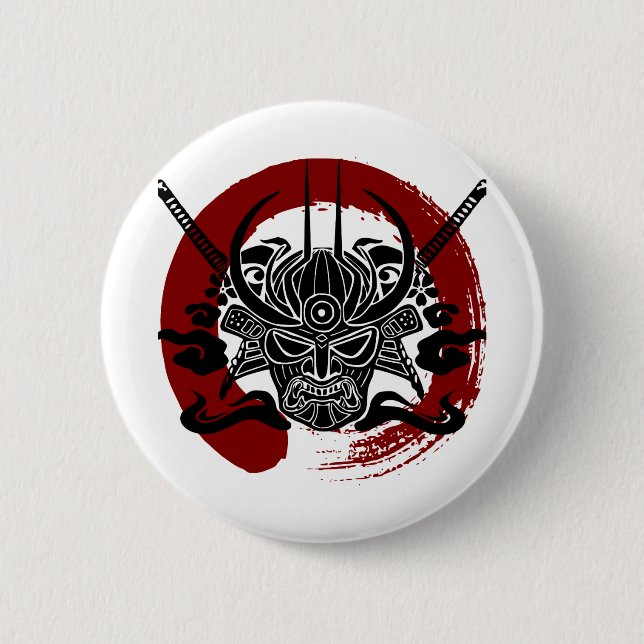 Badge Rond 5 Cm Cercle samouraï simple de sang d'Enso (Devant)