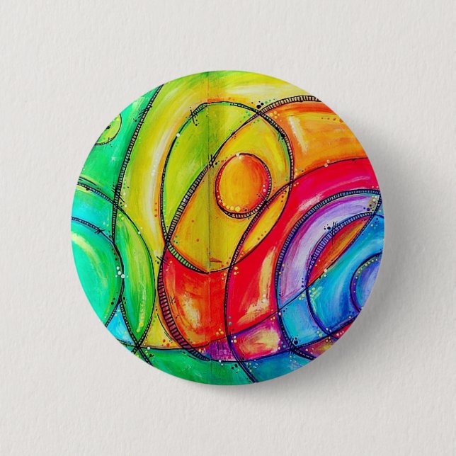 Badge Rond 5 Cm Cercles abstraits (Devant)