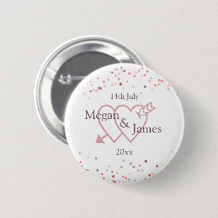 Badge Rond 5 Cm Cercles Confetti Roses