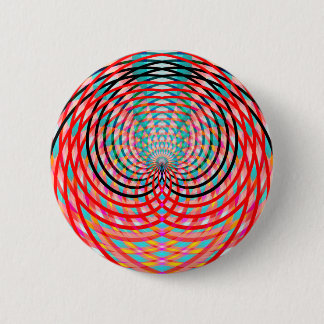 Badge Rond 5 Cm Cercles Entrelacés Psychedéliques