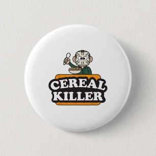 Badge Rond 5 Cm Cereal Killer Food Pun Humour Costume Amusant Hall