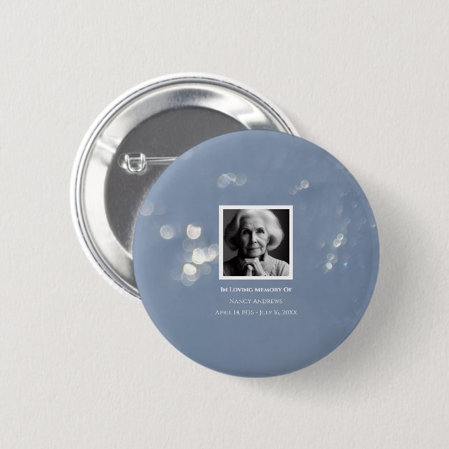 Badge Rond 5 Cm Cérémonie funéraire de Grey Shimmer (Devant & derrière)