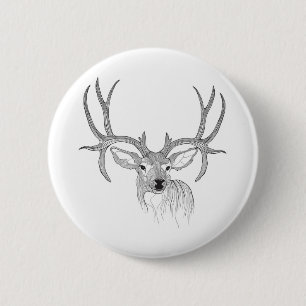 Badge Rond 5 Cm cerf, chasse aux cerfs, cerf muet, cerf de bébé, q