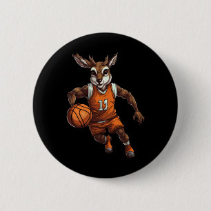 Badge Rond 5 Cm Cerf de basket