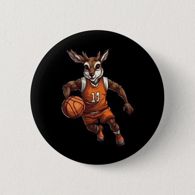 Badge Rond 5 Cm Cerf de basket (Devant)