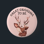 Badge Rond 5 Cm Cerf de bébé en fleurs | Grand Baby shower grand-m<br><div class="desc">Cerf de bébé en fleurs | Grand grand grand Baby shower grand-mère belle conception et très mignon pour les filles.</div>