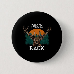 Badge Rond 5 Cm Cerf de Nice Rack chasseur d'élan traque d'animaux