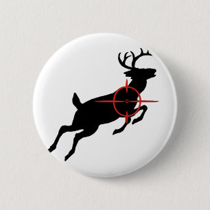 Badge Rond 5 Cm Cerfs communs de chasse de cerfs communs avec des