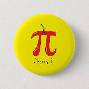 Badge Rond 5 Cm Cerise Pi Cute Math Pi Jour Bouton Pin