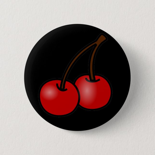 BADGE ROND 5 CM CERISES ! (Devant)