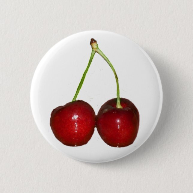 Badge Rond 5 Cm Cerises (Devant)