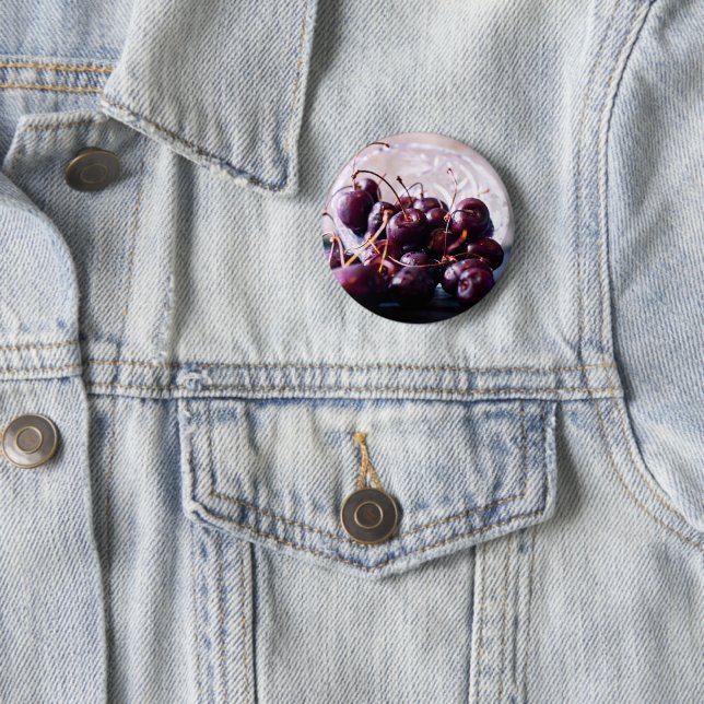 Badge Rond 5 Cm Cerises (En situation)
