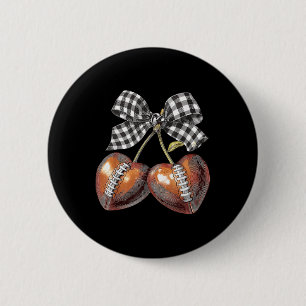 Badge Rond 5 Cm Cerises de football Nœud papillon coquette Maman d
