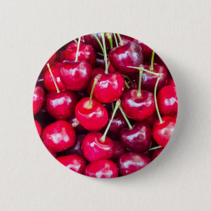 Badge Rond 5 Cm Cerises mûres fraîches