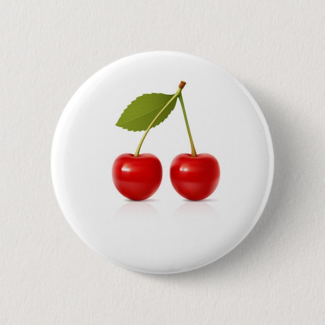 Badge Rond 5 Cm Cerises rouges (Devant)
