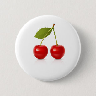 Badge Rond 5 Cm Cerises rouges