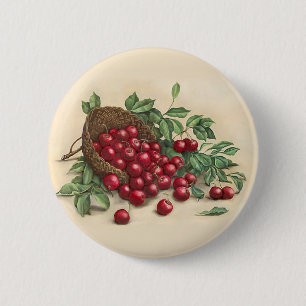 Badge Rond 5 Cm Cerises rouges sucrées