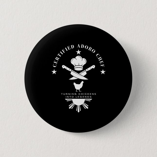 Badge Rond 5 Cm Certified Adobo Chef New Filino Graphics Statement (Devant)