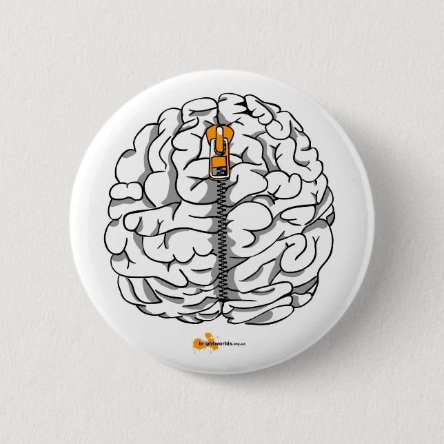 Badge Rond 5 Cm Cerveau (Devant)