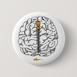 Badge Rond 5 Cm Cerveau
