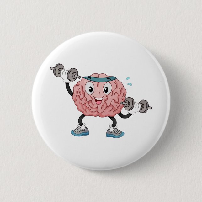 Badge Rond 5 Cm Cerveau ! (Devant)